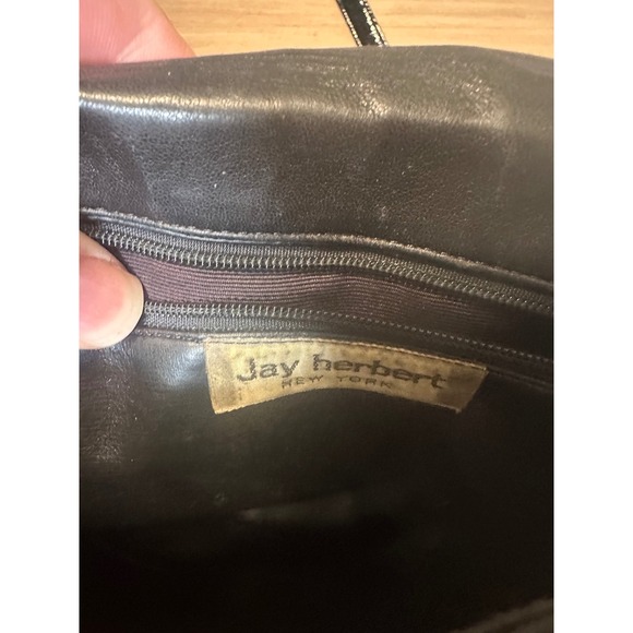 JAY HERBERT BLACK PATENT LEATHER CROSSBODY BAG Purse Handbag Made In USA - Picture 8 of 9